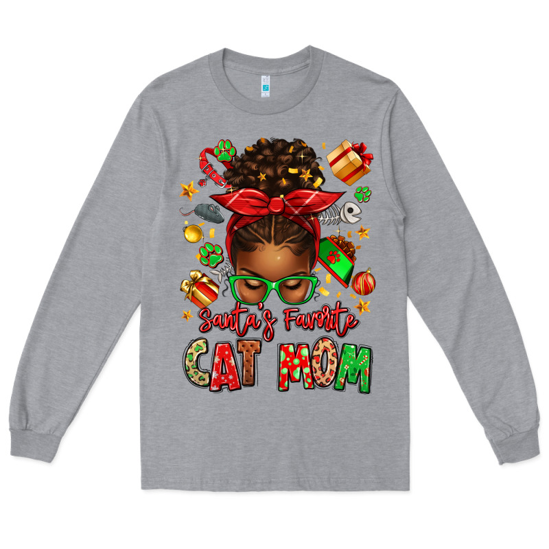 Santas Favorite Cat Mom Long Sleeve Tee by texasbilliewilder | Teevron