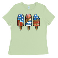 Matcha Patriotic Leopard Popsicles Ladies Tee - Jasminsmagicworld