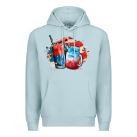 Blue Mist Red white and blue slushy cocktail Premium Hoodie - FaDigitalArtStudio