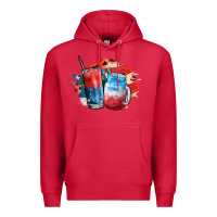Cardinal Red white and blue slushy cocktail Premium Hoodie - FaDigitalArtStudio