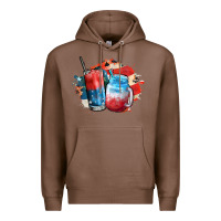Chestnut Red white and blue slushy cocktail Premium Hoodie - FaDigitalArtStudio