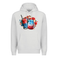 Dove Grey Red white and blue slushy cocktail Premium Hoodie - FaDigitalArtStudio