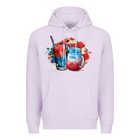Lilac Red white and blue slushy cocktail Premium Hoodie - FaDigitalArtStudio