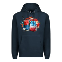 Navy Red white and blue slushy cocktail Premium Hoodie - FaDigitalArtStudio