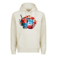 Oatmeal Heather Red white and blue slushy cocktail Premium Hoodie - FaDigitalArtStudio