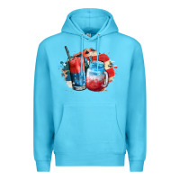 Ocean Blue Red white and blue slushy cocktail Premium Hoodie - FaDigitalArtStudio