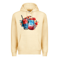 Pina Colada Red white and blue slushy cocktail Premium Hoodie - FaDigitalArtStudio