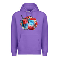 Purple Red white and blue slushy cocktail Premium Hoodie - FaDigitalArtStudio