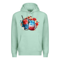 Seafoam Red white and blue slushy cocktail Premium Hoodie - FaDigitalArtStudio