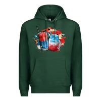 Sports Green Red white and blue slushy cocktail Premium Hoodie - FaDigitalArtStudio