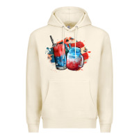 Tofu Red white and blue slushy cocktail Premium Hoodie - FaDigitalArtStudio