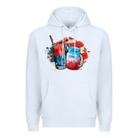 White Red white and blue slushy cocktail Premium Hoodie - FaDigitalArtStudio