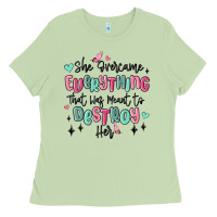 Matcha she overcame everything that was meant to destroy Ladies Tee - MaliasSmallBusiness