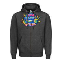 Charcoal Heather Cure ableism not Autism Zipper Hoodie - FaDigitalArtStudio