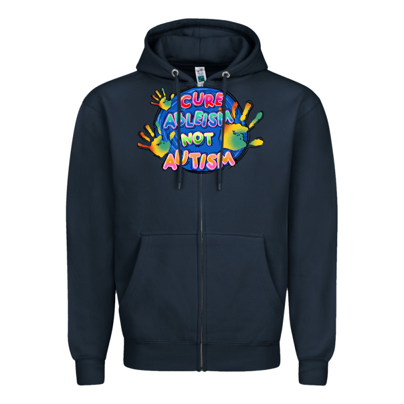 Cure Ableism Not Autism Zipper Hoodie by FaDigitalArtStudio | Teevron
