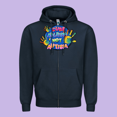 Cure Ableism Not Autism Zipper Hoodie Designed By Fadigitalartstudio