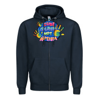 Navy Cure ableism not Autism Zipper Hoodie - FaDigitalArtStudio