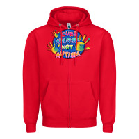 Red Cure ableism not Autism Zipper Hoodie - FaDigitalArtStudio