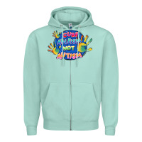 Seafoam Cure ableism not Autism Zipper Hoodie - FaDigitalArtStudio