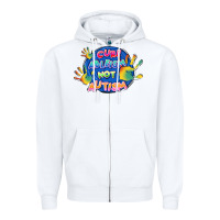 White Cure ableism not Autism Zipper Hoodie - FaDigitalArtStudio
