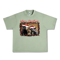 Oil Green Merry Christmas Cows Urban Heavy Tee - Bettercallsaul