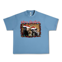 Pebble Blue Merry Christmas Cows Urban Heavy Tee - Bettercallsaul