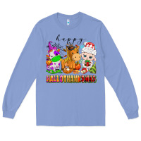 Colony Blue happy hallothanksmas farm animals Long Sleeve Tee - texasbilliewilder