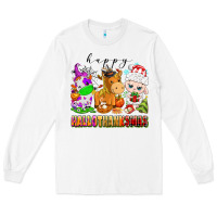 White happy hallothanksmas farm animals Long Sleeve Tee - texasbilliewilder