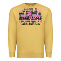 Antique Gold Just a Mama Out Here Trying Not To Raise Assholes Premium Sweatshirt - CowhideDigitalArt