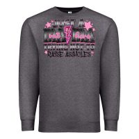 Charcoal Heather Just a Mama Out Here Trying Not To Raise Assholes Premium Sweatshirt - CowhideDigitalArt