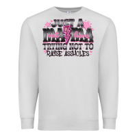 Dove Grey Just a Mama Out Here Trying Not To Raise Assholes Premium Sweatshirt - CowhideDigitalArt