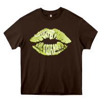Chocolate Brown tennis lips Heavy Core Tee - AdoDesignShop