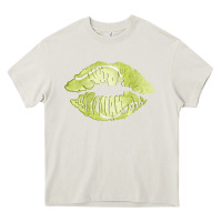 Cream tennis lips Heavy Core Tee - AdoDesignShop