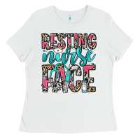 White resting nurse face Ladies Tee - NancyCooperArtShop