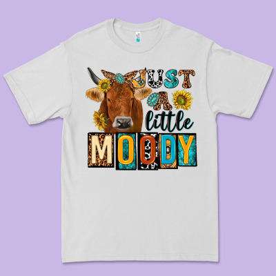 Just A Little Moody With Cow Premium Tee Designed By Nancycooperartshop