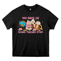 Black 100 days of doing teacher stuff Heavy Core Tee - MaliasSmallBusiness
