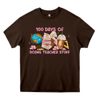 Chocolate Brown 100 days of doing teacher stuff Heavy Core Tee - MaliasSmallBusiness