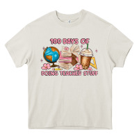 Cream 100 days of doing teacher stuff Heavy Core Tee - MaliasSmallBusiness
