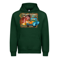 Forest Green Farm Life Fall Barn And Truck Urban Hoodie - Artiststas