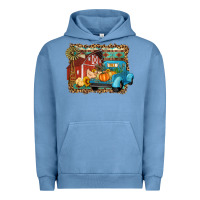 Pigment Pebble Blue Farm Life Fall Barn And Truck Urban Hoodie - Artiststas