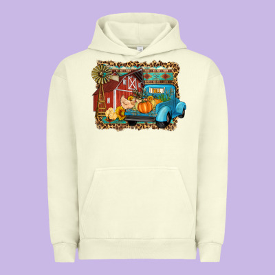 Farm Life Fall Barn And Truck Urban Hoodie Designed By Artiststas