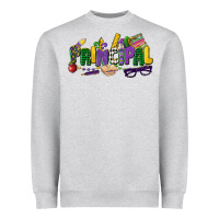 Heather Grey principal mardi gras cowgirl Heavyweight Sweatshirt - CowGirlArtShop