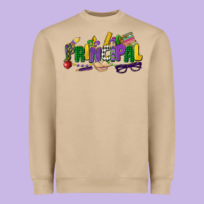 Principal Mardi Gras Cowgirl Heavyweight Sweatshirt Designed By Cowgirlartshop