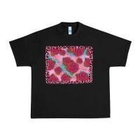 Black pink rose leopard background Urban Heavy Tee - JahusDesignShop