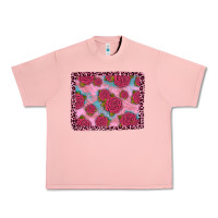Salmon pink rose leopard background Urban Heavy Tee - JahusDesignShop
