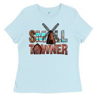 Baby Blue small towner Ladies Tee - NancyCooperArtShop