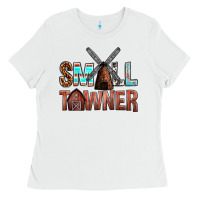 White small towner Ladies Tee - NancyCooperArtShop