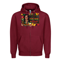 Burgundy Juneteenth black teacher magic Zipper Hoodie - FaDigitalArtStudio