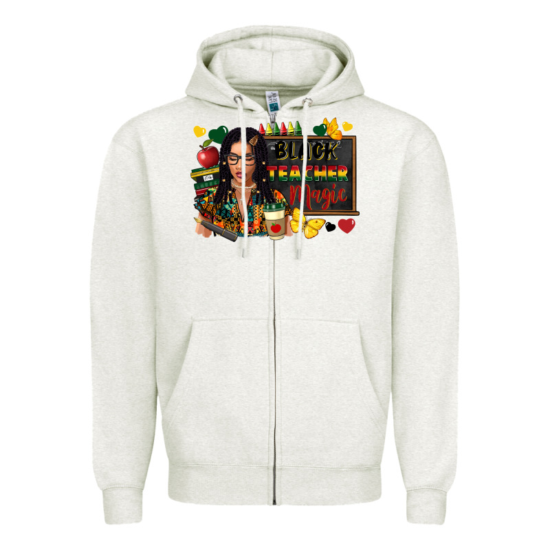 Juneteenth Black Teacher Magic Zipper Hoodie by FaDigitalArtStudio | Teevron
