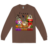Chestnut happy hallothanksmas skeleton coffee cups Long Sleeve Tee - texasbilliewilder